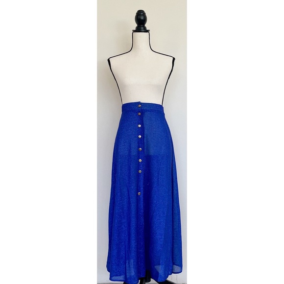 Vintage Dresses & Skirts - SOLD :: Vintage 90s Sheer Sparkly Maxi Skirt